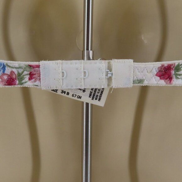 VTG Jaclyn Smith 34B Bra Underwire Lace Trim Padded Floral Flower Print Women - Picture 7 of 15